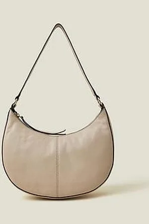 Accessorize Leather Scoop Shoulder Bag - Nude