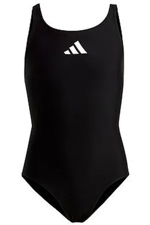 adidas Girls 3 Bars Logo Swimsuit - Black