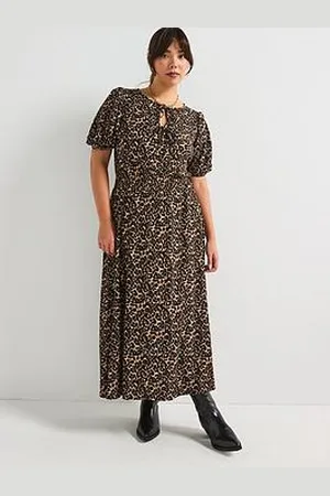 Very Leopard Tie Detail Midi Dress