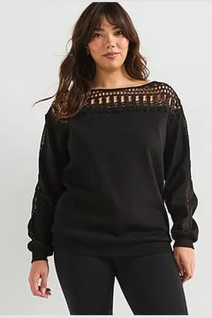 Very Lace Yoke Sweatshirt