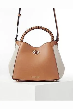 Luella Grey Kate Camel Woven Handle Crossbody - Tan