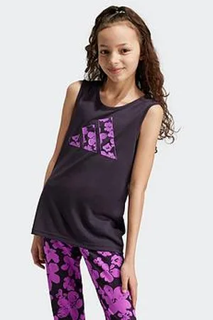 adidas Junior Girls Train Essentials Printed Tank - Purple