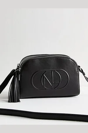 New Look Faux Leather Logo Embossed Crossbody Bag
