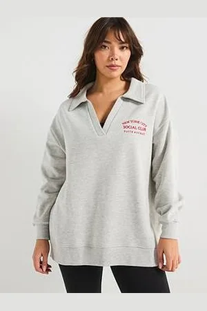 Very V Neck Slogan Sweat