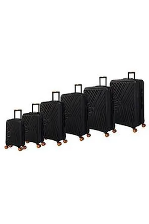 IT Luggage Convertible Black 6Pc Suitcase Set With Removeable Wheels