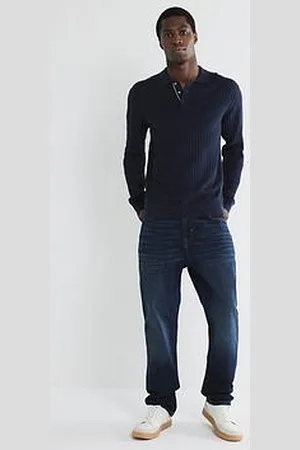 River Island Long Sleeve Spring Snap Polo Shirt