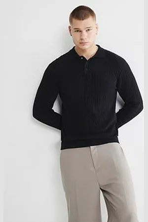 River Island Long Sleeve Spring Snap Polo Shirt