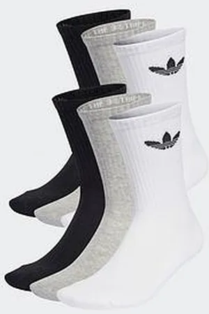 adidas Womens Trefoil Cushion Crew Socks 6 Pairs - Black