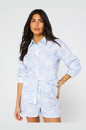 Very Leaf Embroidered Resort Beach Shirt