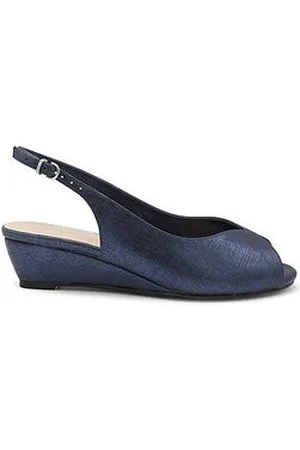 Paradox London Janine Wide Fit Shimmer Wedge Sandal