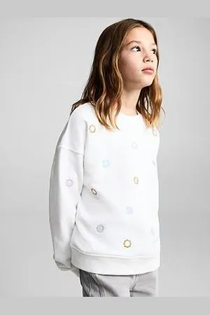 MANGO Girls Embroidered Sweatshirt