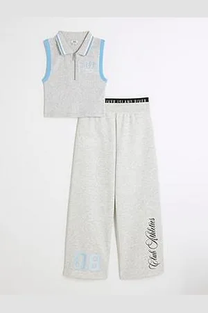 River Island Girls Graffiti Sleeveless Polo Shirt Set