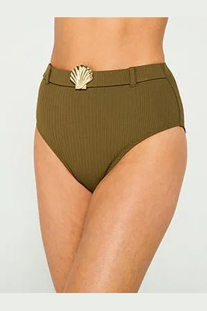 Very Ribbed Shell Detail High Waisted Brief