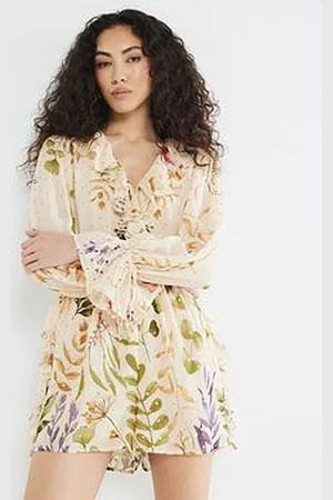 River Island Floral Ruffle Playsuit