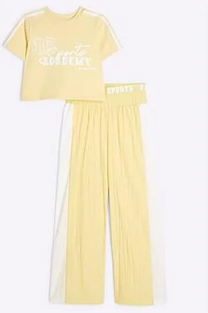 River Island Girls Ri Active T-Shirt & Joggers Set - Lemon