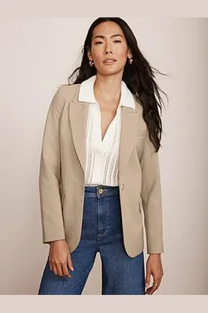 mint&berry Neutral Pinstripe Blazer