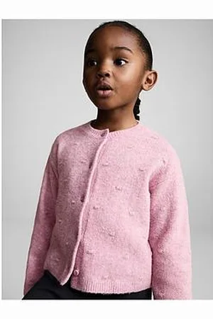 MANGO Younger Girls Bobble Knitted Cardigan