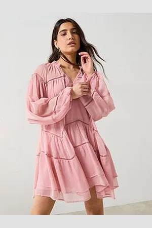 Very Ladder Trim Smock Mini Dress
