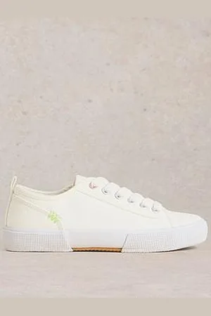 White Stuff Pippa Canvas Lace Up Trainer