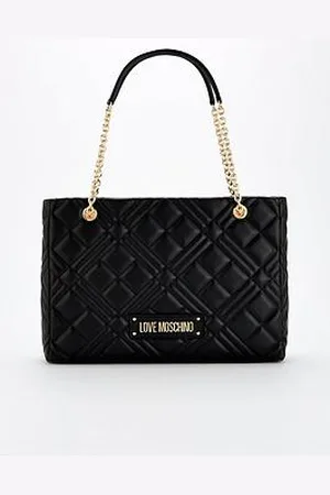 Moschino Large Patent Heart Detail Shoulder Bag