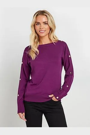 M&Co Petite Popper Detail Jumper