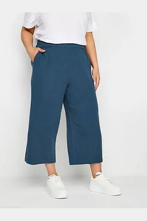 Yours Curve Linen Look Cropped Trousers