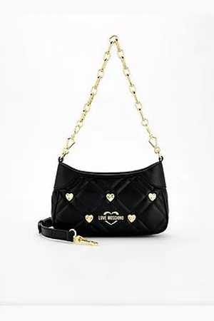 Moschino Quilted Small Heart Studded Bag