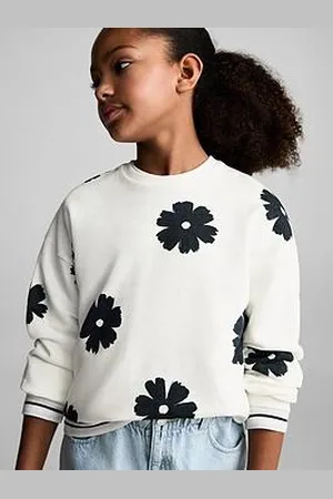MANGO Girls Flower Printed Sweatshirt