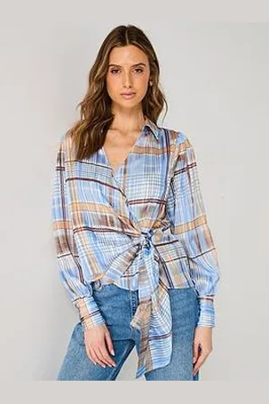 Very Wrap Check Blouse