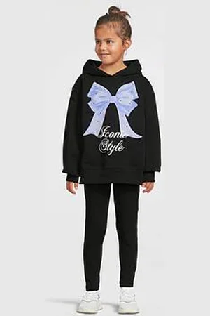 River Island Girls Bow Graphic Hoodie Set