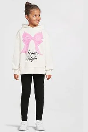 River Island Girls Bow Graphic Hoodie Set - Cream