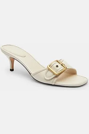 Coach Margot Leather Sandals - Chalk