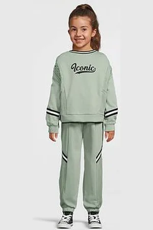River Island Girls Iconic Sweatshirt Set - Khaki