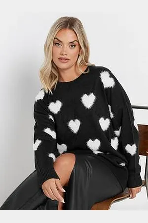 Yours Curve Fluffy Heart Jumper
