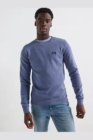 Calvin Klein Woven Label Waffle Long Sleeve T-Shirt
