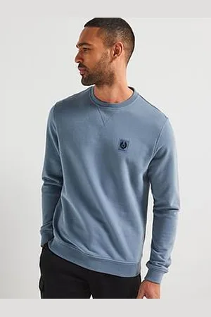 Belstaff Left Chest Patch Logo Regular Fit Crew Sweater