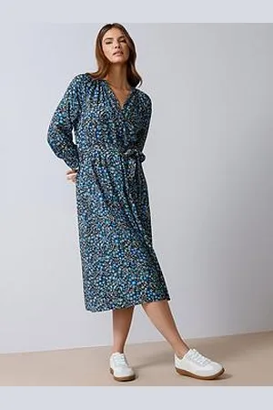 M&Co Ditsy Button Through 3/4 Sleeve Dress