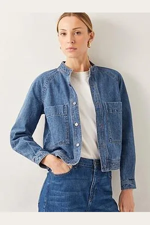 Monsoon Binky Crop Collarless Denim Jacket