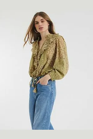 River Island All Over Lace Ruffle Top