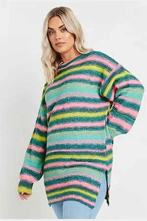 Yours Curve Multi Colour Stripe Jumper