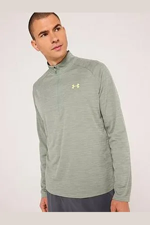 Under Armour Mens Training Tech Textured 1/2 Zip Top - Green