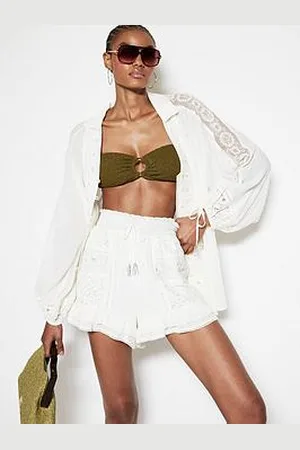 River Island Lace Mix Embellished Beach Shirt Co-Ord