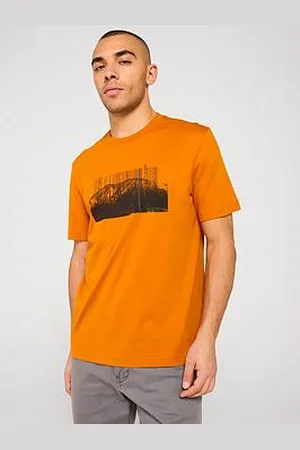 HUGO BOSS Te Injungle Regular Fit Print T-Shirt - Orange