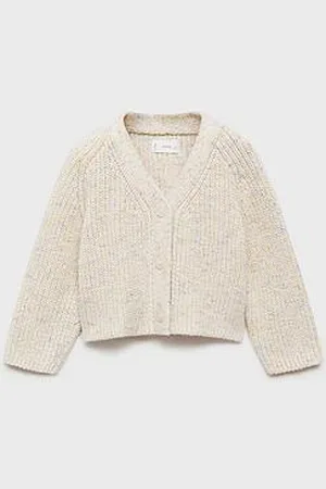 MANGO Younger Girls Speckled Knit Cardigan