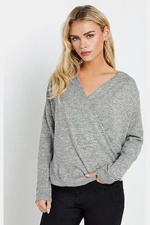 M&Co Petite Wrap Over Jumper