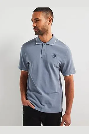 Belstaff Left Chest Patch Logo Regular Fit Tipped Polo Shirt