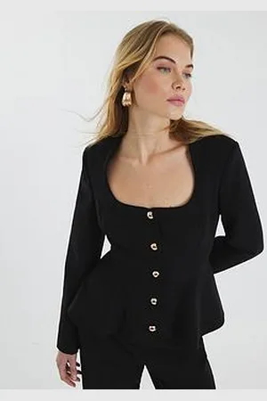 River Island Peplum Button Front Blazer
