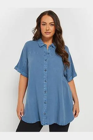 Yours Curve Short Sleeve Chambray Shirt