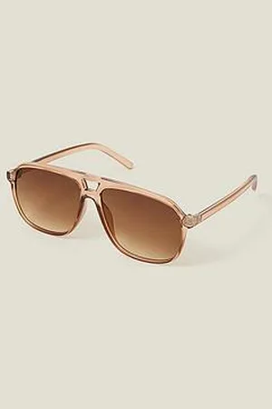 Accessorize Crystal Mocha Aviator Sunglasses - Mocha