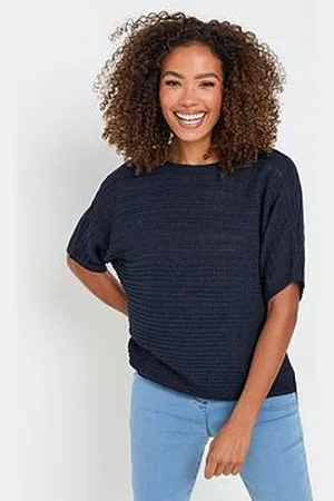 M&Co Slash Neck Short Sleeve Jumper